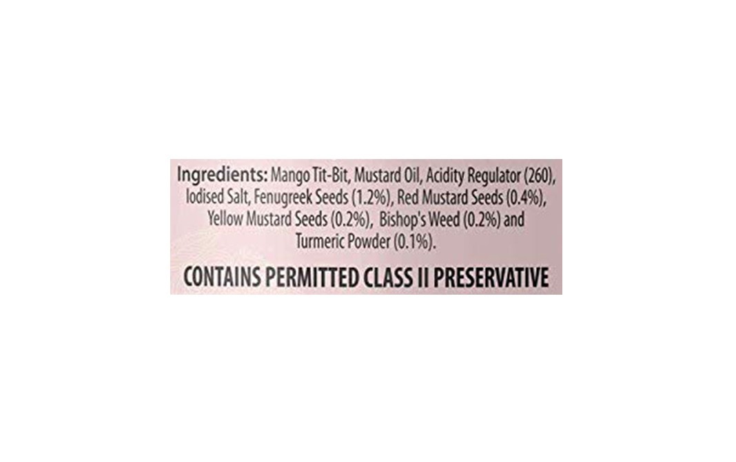 DNV Mango Pickle    Glass Jar  400 grams